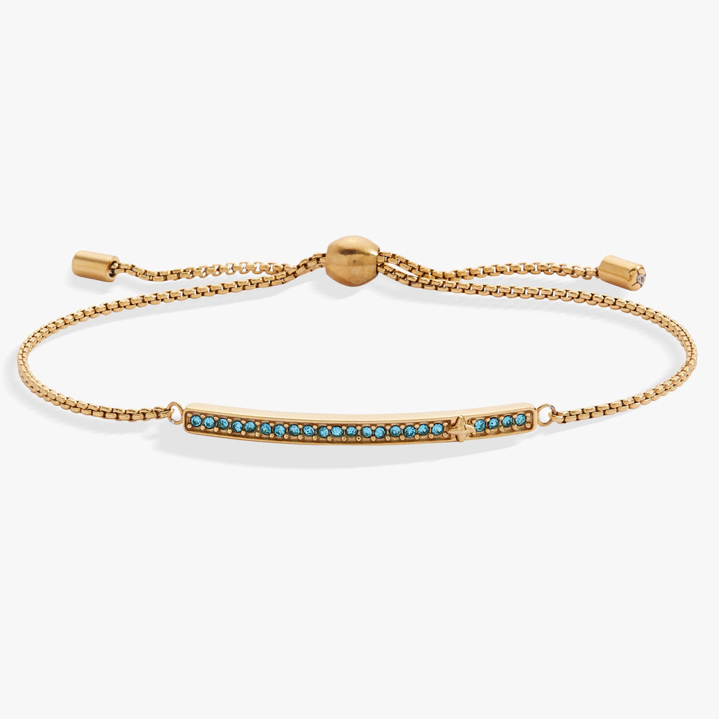 March Everyday Birthstone Pave Bolo Bracelet