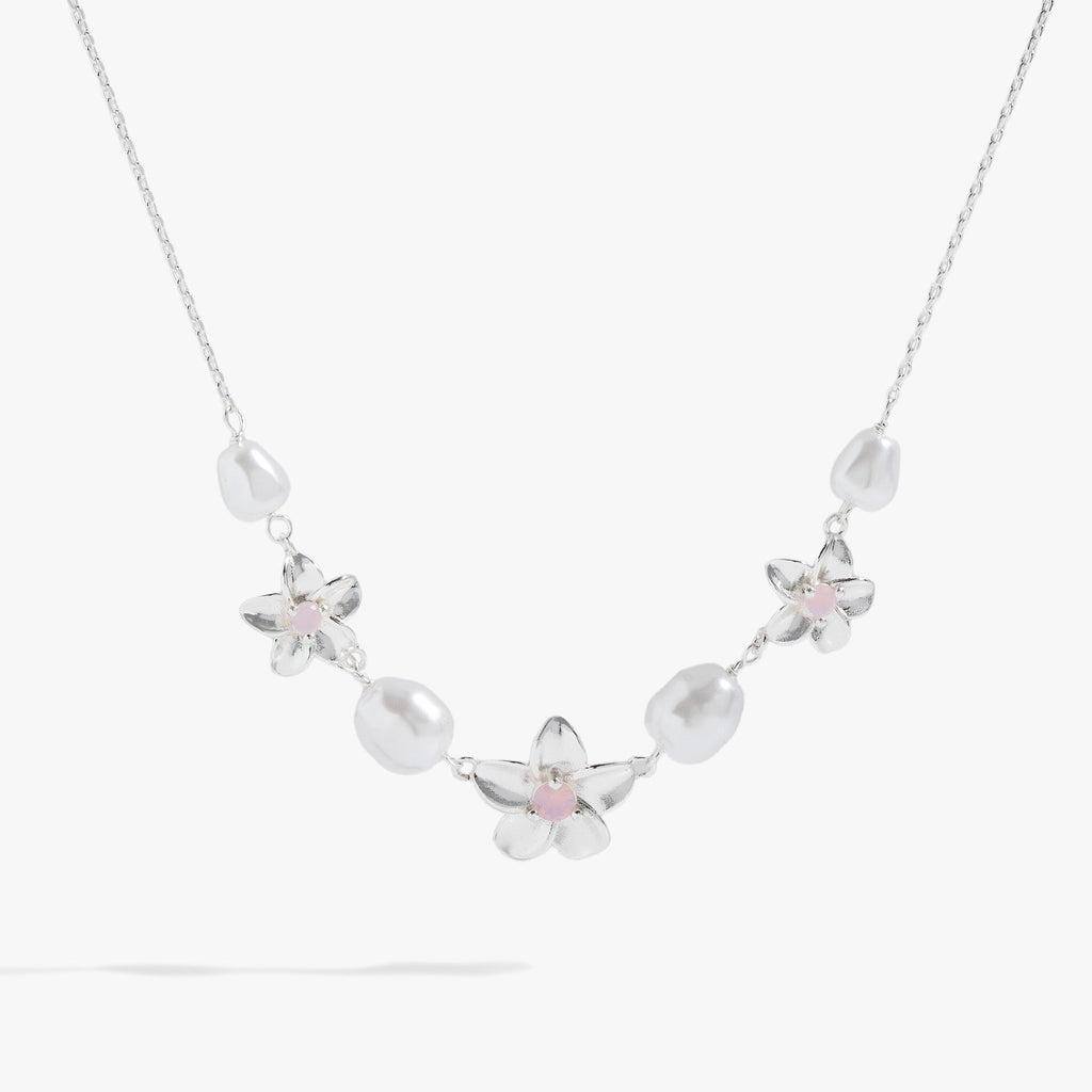Plumeria Pearl Necklace