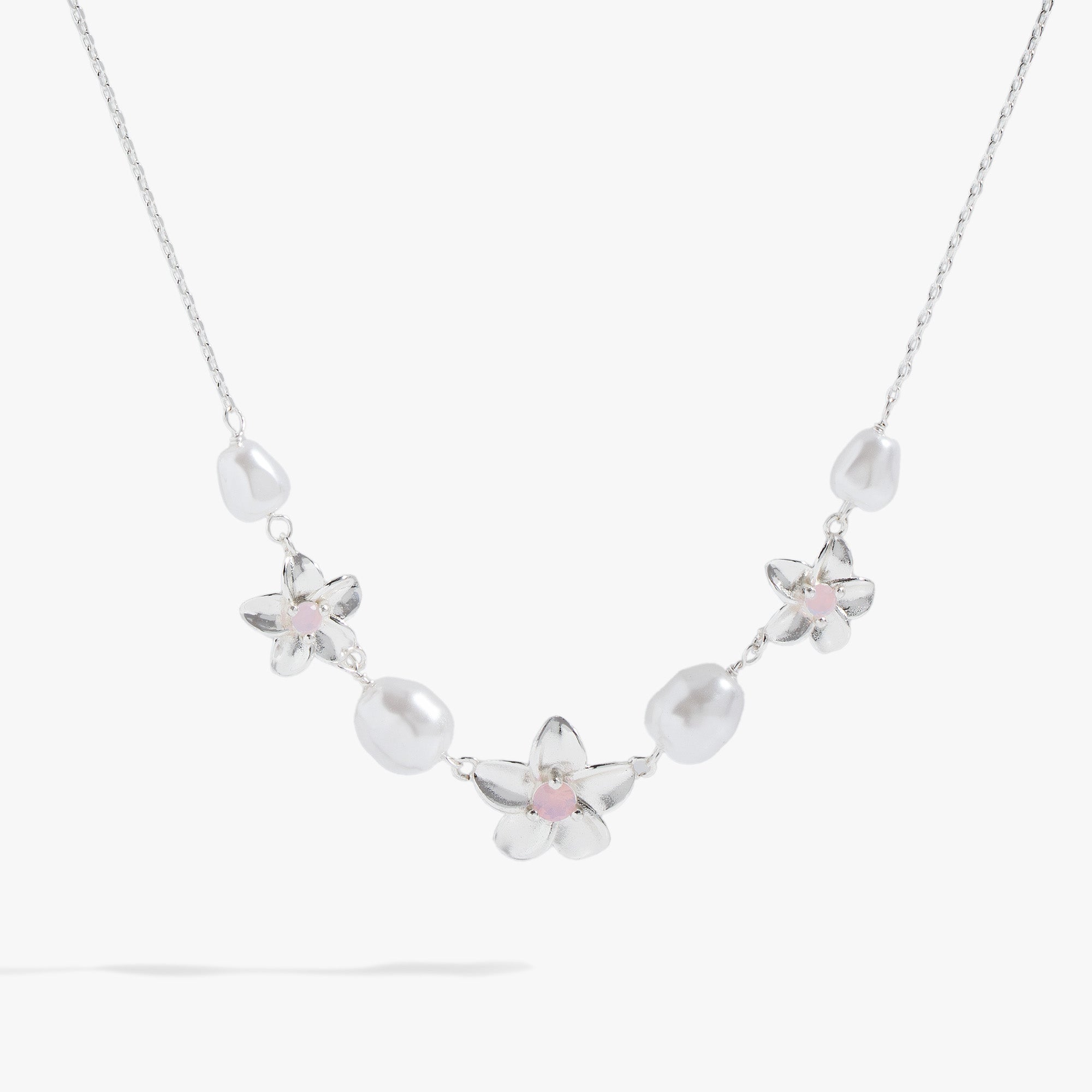 Plumeria Pearl Necklace