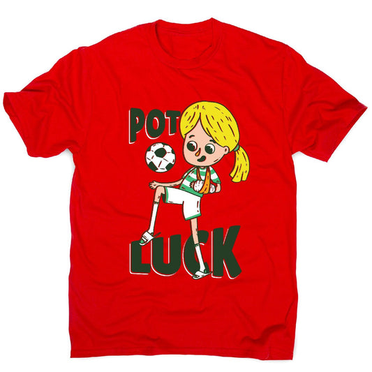 Potluck soccer - men's funny premium t-shirt