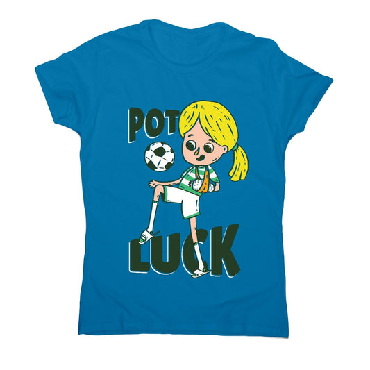 Potluck soccer - women's funny premium t-shirt