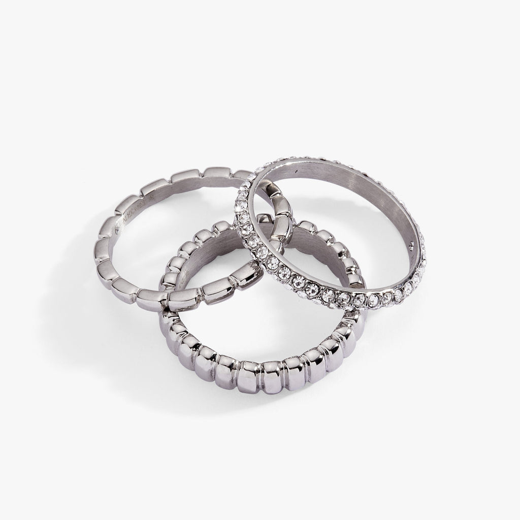 Ribbed Stacking Ring Set of 3