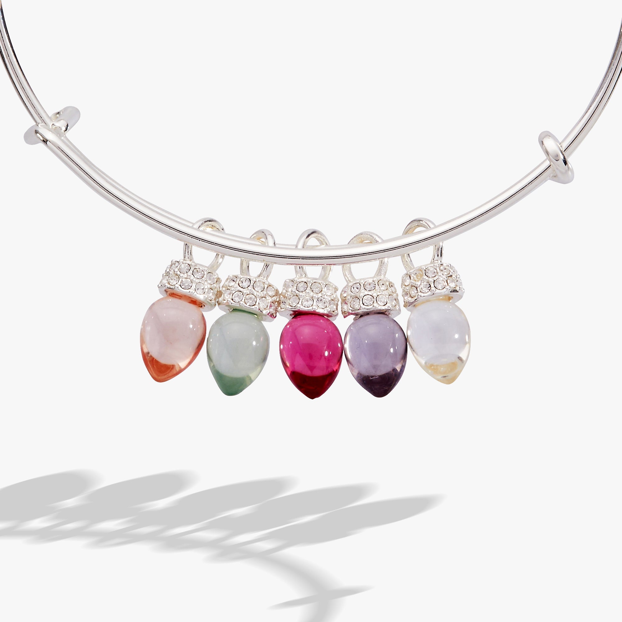Christmas Muted Light Bulb Charm Bangle