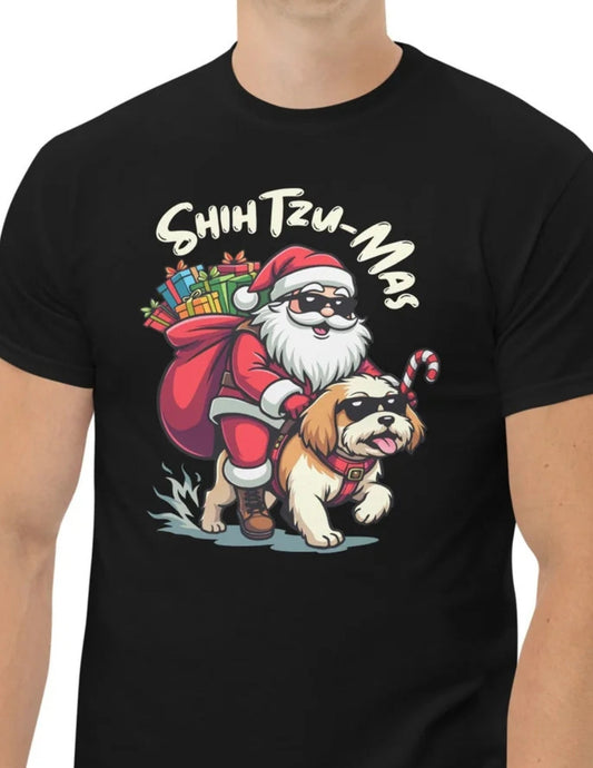 Shih Tzu-Mas T-Shirt Ã¢â‚¬â€œ Funny Christmas Dog Lover Cotton Tee