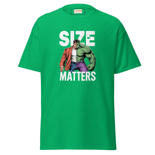 Size Matters T-Shirt Funny Superhero Parody Graphic Tee MenÃ¢â‚¬â„¢s Cotton