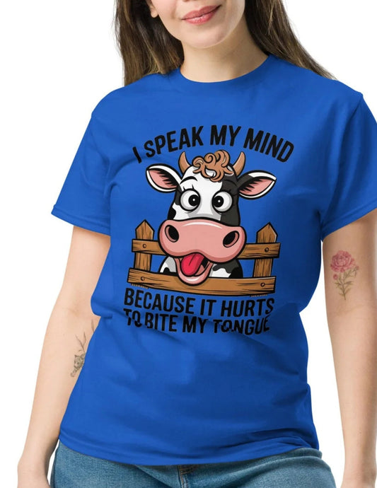 Speak My Mind Funny Cow T-Shirt Ã¢â‚¬â€œ Humorous Farm Animal Graphic Tee