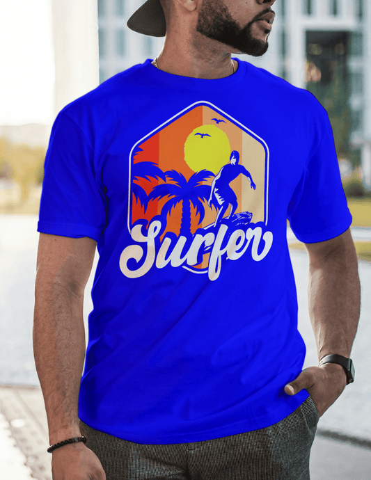 Surfing TÃ¢â‚¬â€˜Shirt Beach Vibes Wave Rider Graphic Cotton Tee