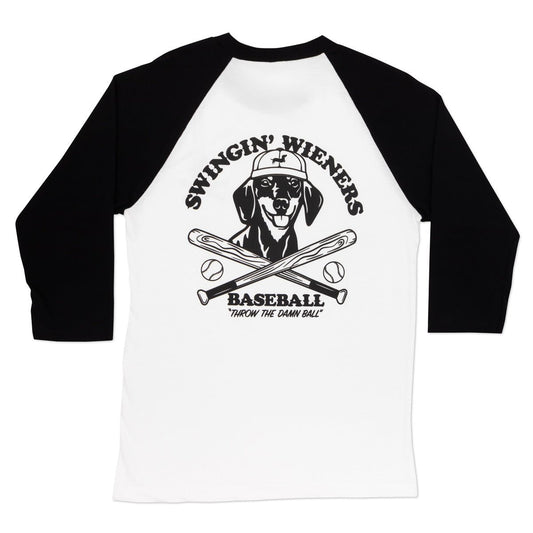 swinginÃ¢â‚¬â„¢ wieners baseball club unisex baseball tee