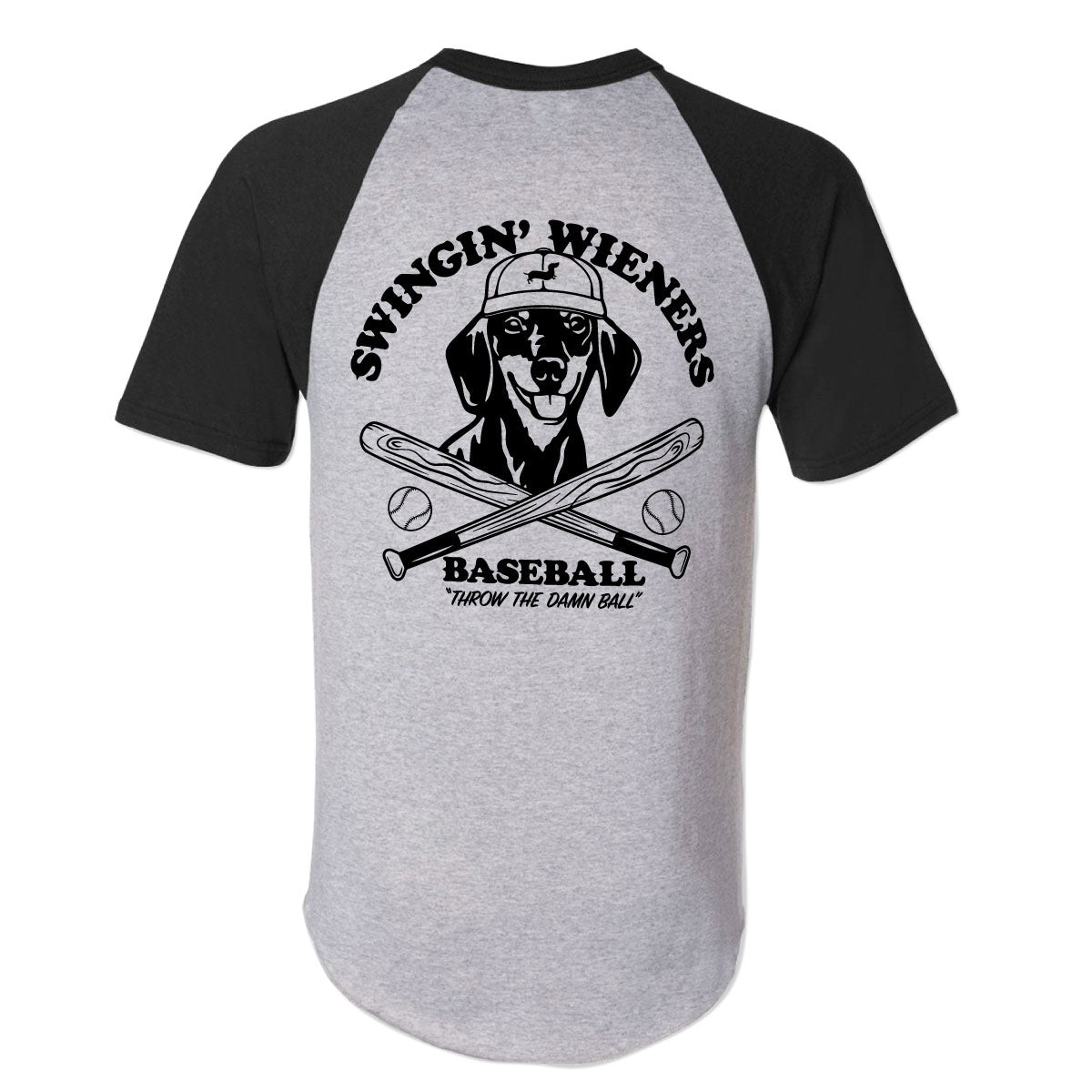 swinginÃ¢â‚¬â„¢ wieners baseball club unisex short sleeve baseball tee