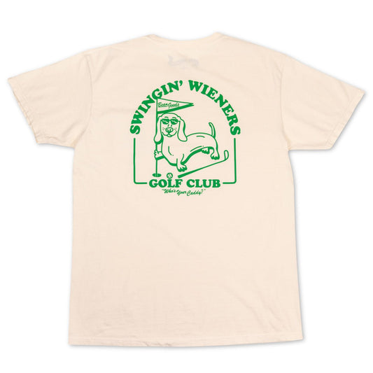 swingin' wieners golf club unisex pocket tee | cream