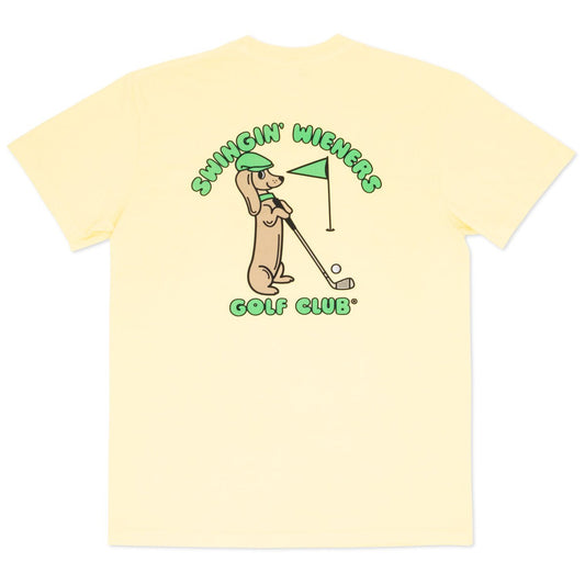 swinginÃ¢â‚¬â„¢ wieners golf club unisex tee | banana