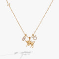 Taurus Zodiac Charm Cluster Necklace