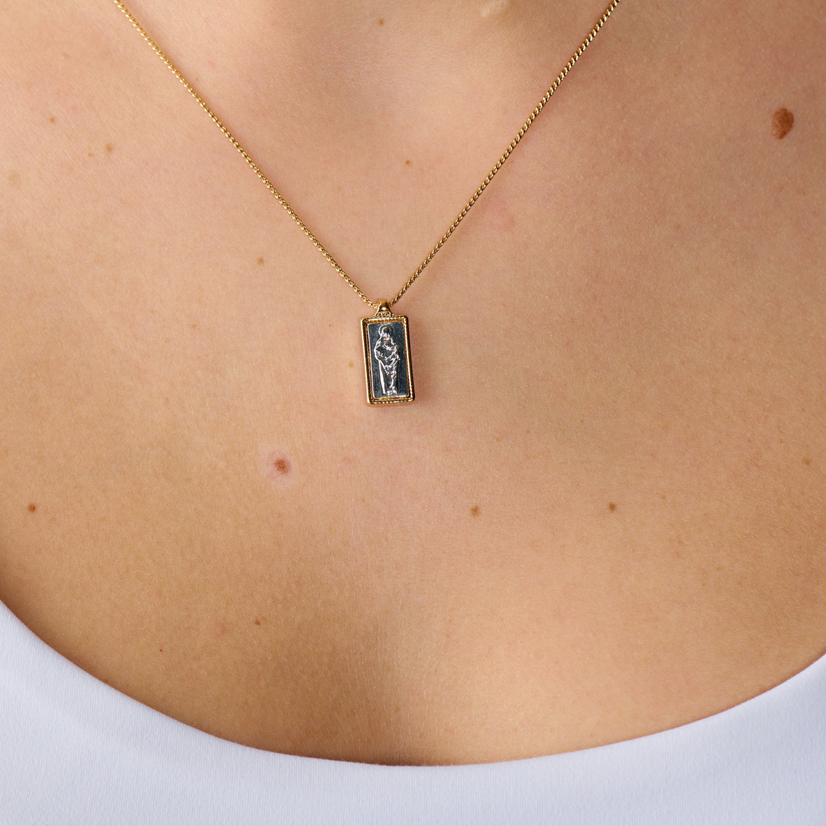 Two-Tone Jesus Necklace