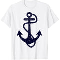vintage distressed sailing boat nautical grungy navy anchor T-Shirt Made in USA