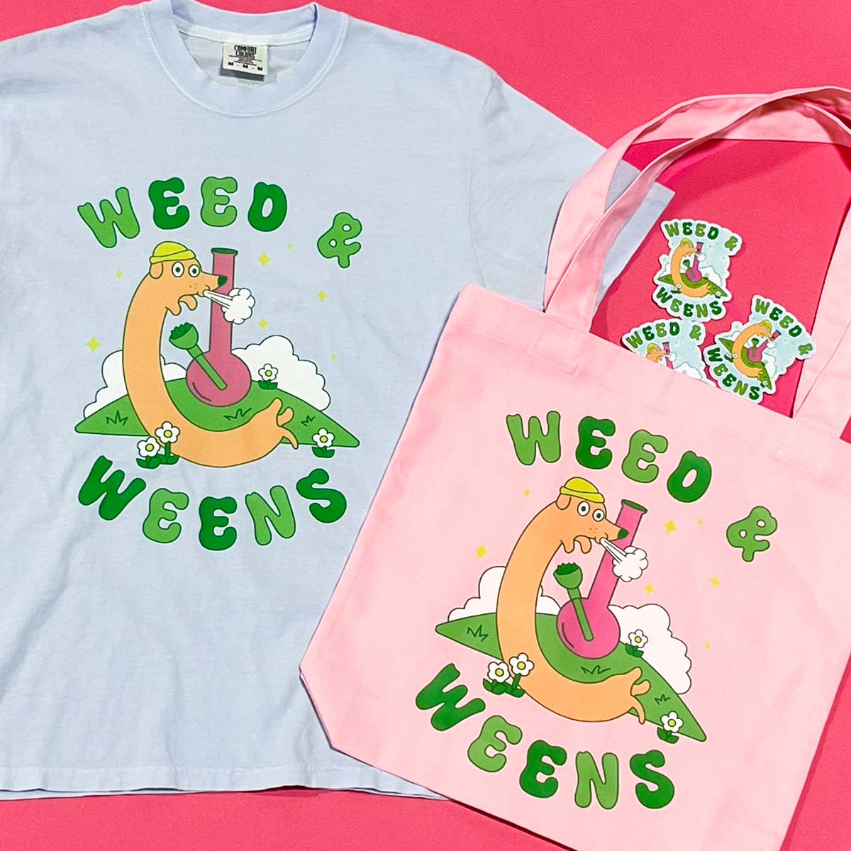 weed and weens unisex tee | cloud blue